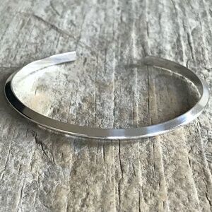 Sterling Silver Pyramid Open Cuff Bangle Bracelet